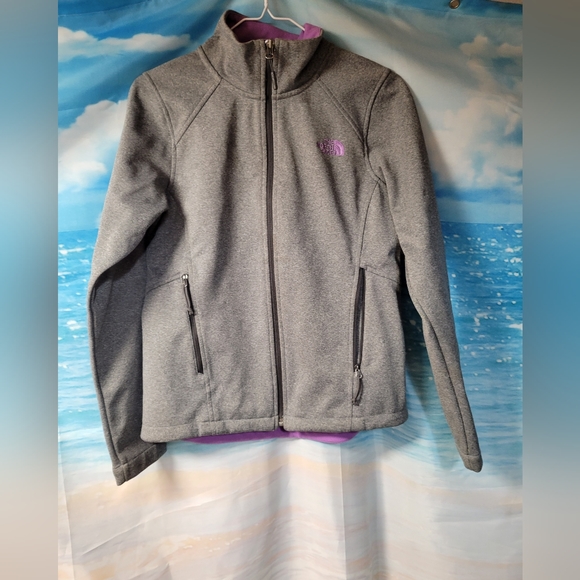 The North‎ Face Ladies Gray & Lilac Soft Shell Jacket Size Small - Picture 1 of 5